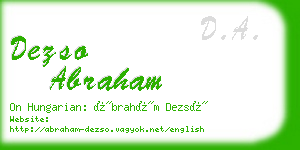 dezso abraham business card